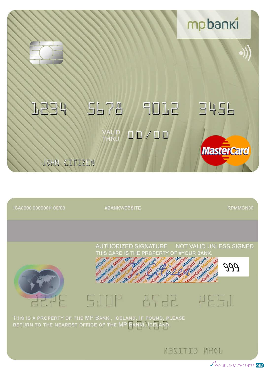 Download Iceland MP Banki mastercard Photoshop template